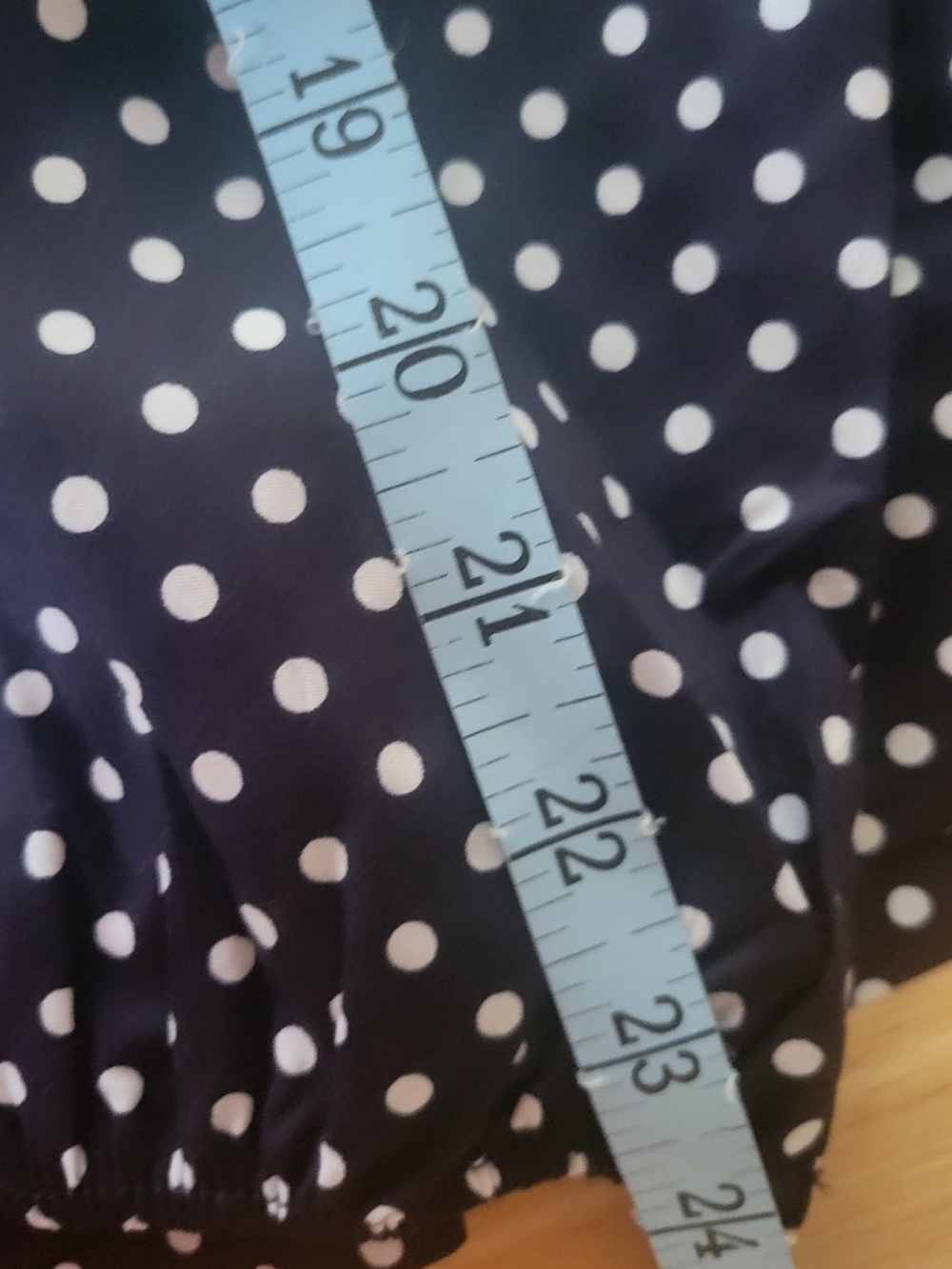 Nautica Navy White Polka Dot Peplum Blouse - Picture 7 of 7